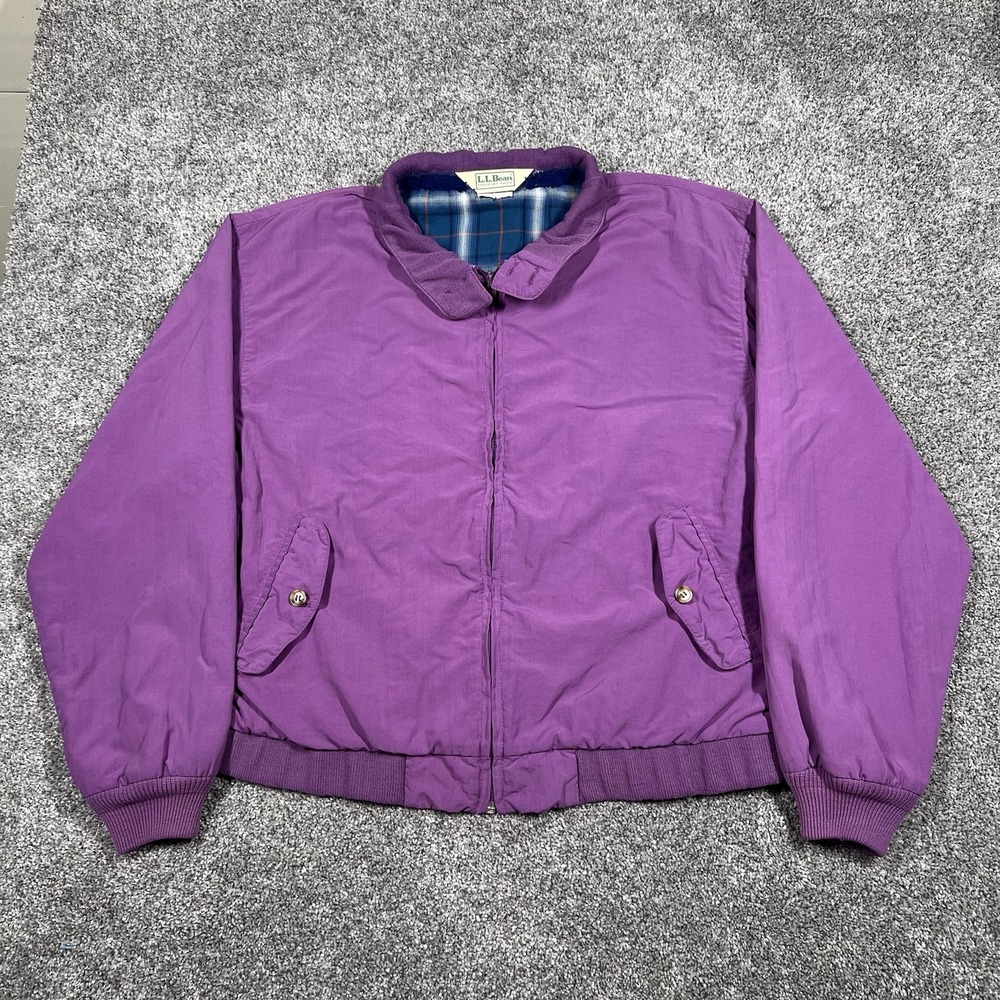 Vintage 80's Women's LL Bean Freeport Maine Harrington Bomber Jacket Purple Rare